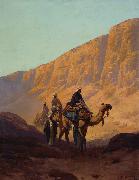 Rudolf Wiegmann Caravan passing through a wadi oil painting